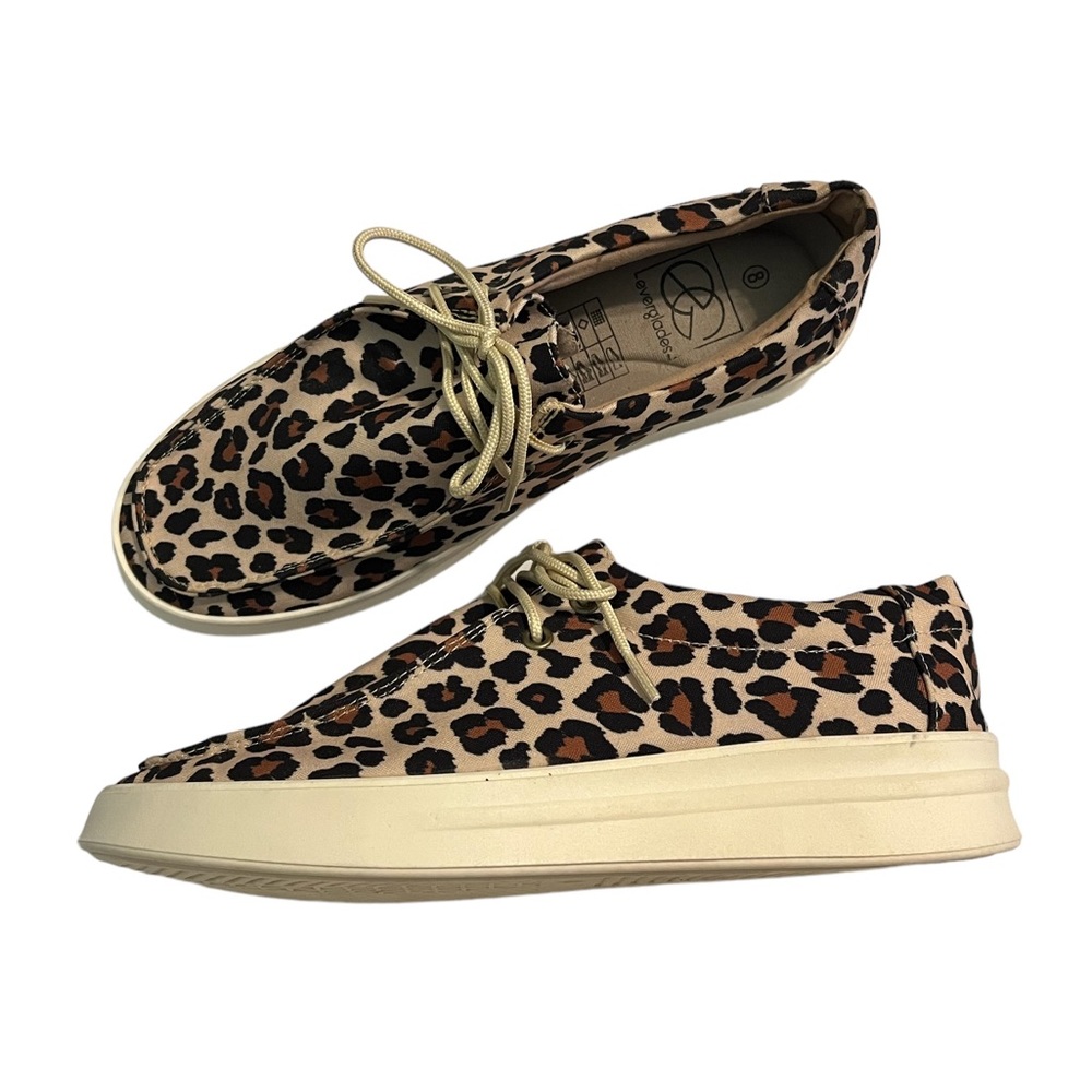 Everglades Leopard Slip On Lace Up Shoe